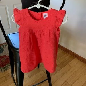 Baby GAP eyelet dress red 6-12 months